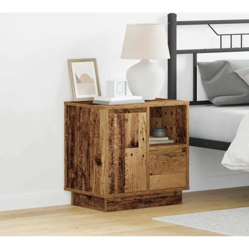 vidaXL Natskab 2 stk, Gammelt træ, 50 x 34,5 x 50 cm, Konstrueret træ