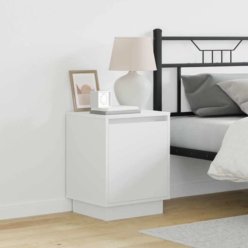 vidaXL Natskab 2 stk Hvid 39 x 34,5 x 50 cm Konstrueret træ