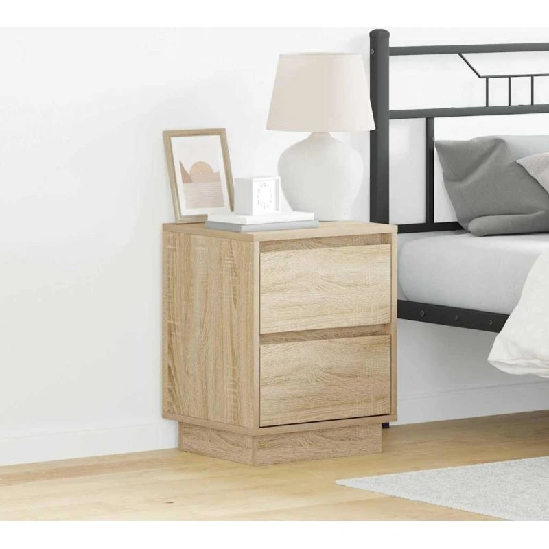 vidaXL Natskab med skuffe Sonoma eg 39 x 34,5 x 50 cm Konstrueret træ