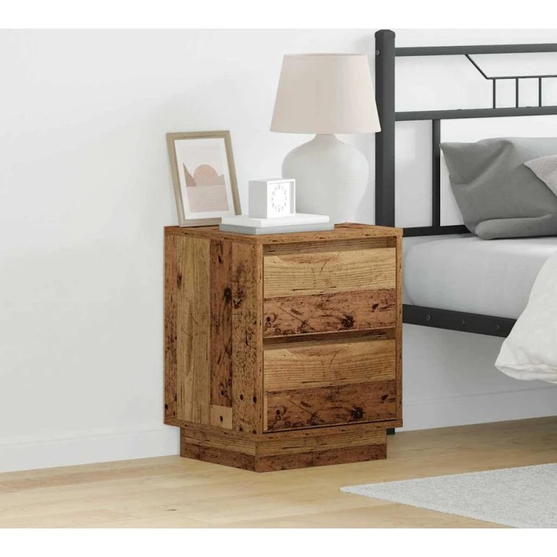 vidaXL Natskab 2 stk Gammelt træ 39 x 34,5 x 50 cm Konstrueret træ