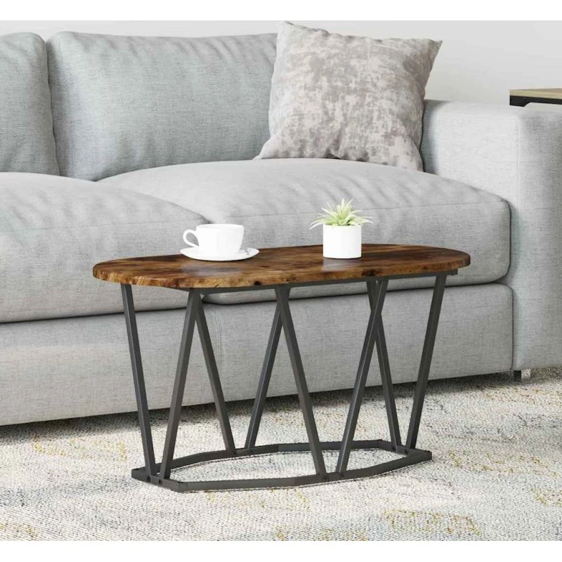 vidaXL Sofabord Røget Eg 80x40x40,5 cm Træ og Metal