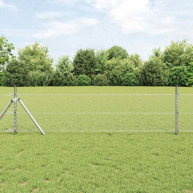 vidaXL Hegnspæl Sølv 0,5 x 100 m PVC-belagt stål