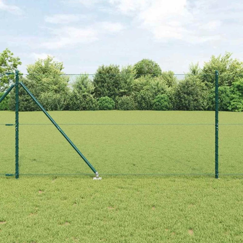 vidaXL Hegnspæl Grøn 1,2 x 25 m PVC-belagt Stål