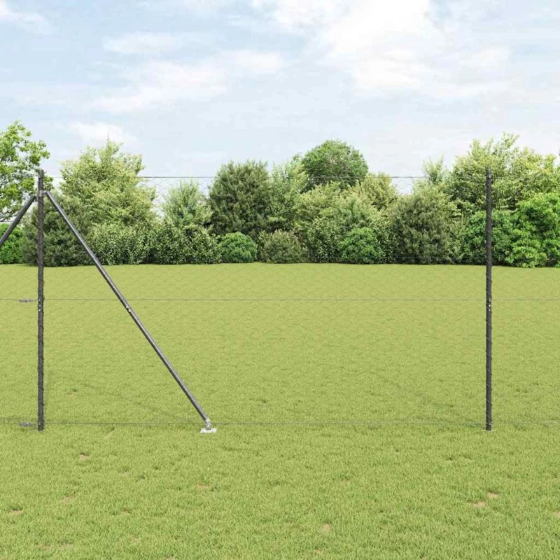 vidaXL Hegnspæl Grå 1,5 x 10 m PVC-belagt stål