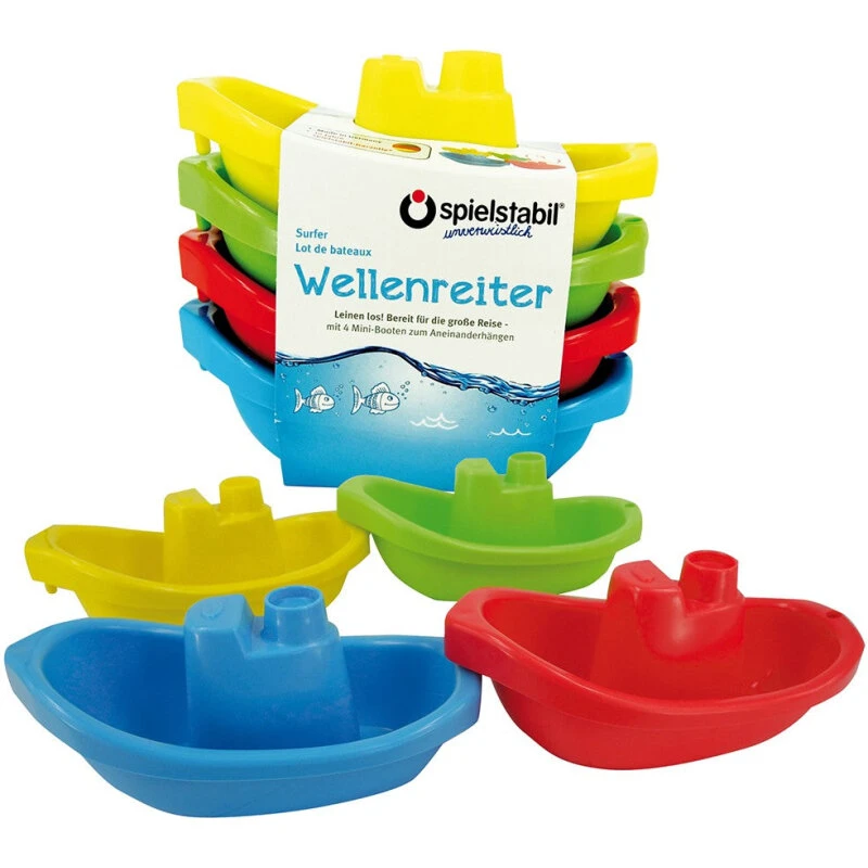 Spielstabil bådsæt 4 stk. – farverige strand- og badbåde