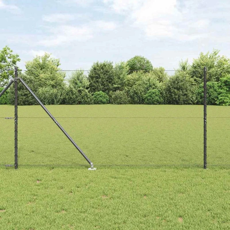 vidaXL Hegnspæl Grå 1,4 x 50 m PVC-belagt stål