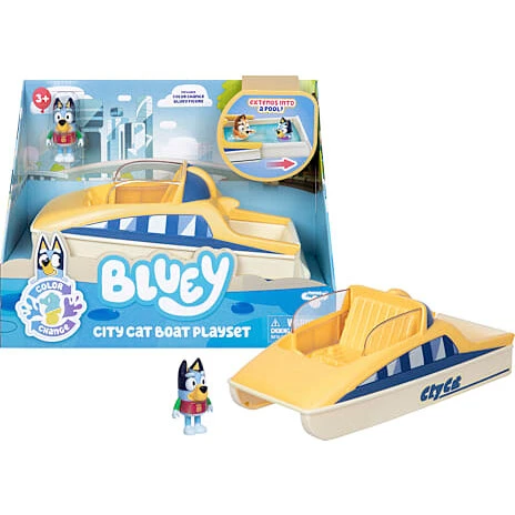 Bluey CityCat Båd legesæt – farveskiftende top