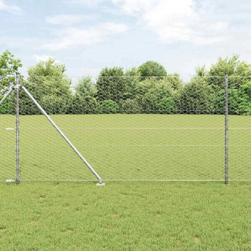 vidaXL Hegnspæl Sølv 1,2 x 100 m PVC-belagt stål