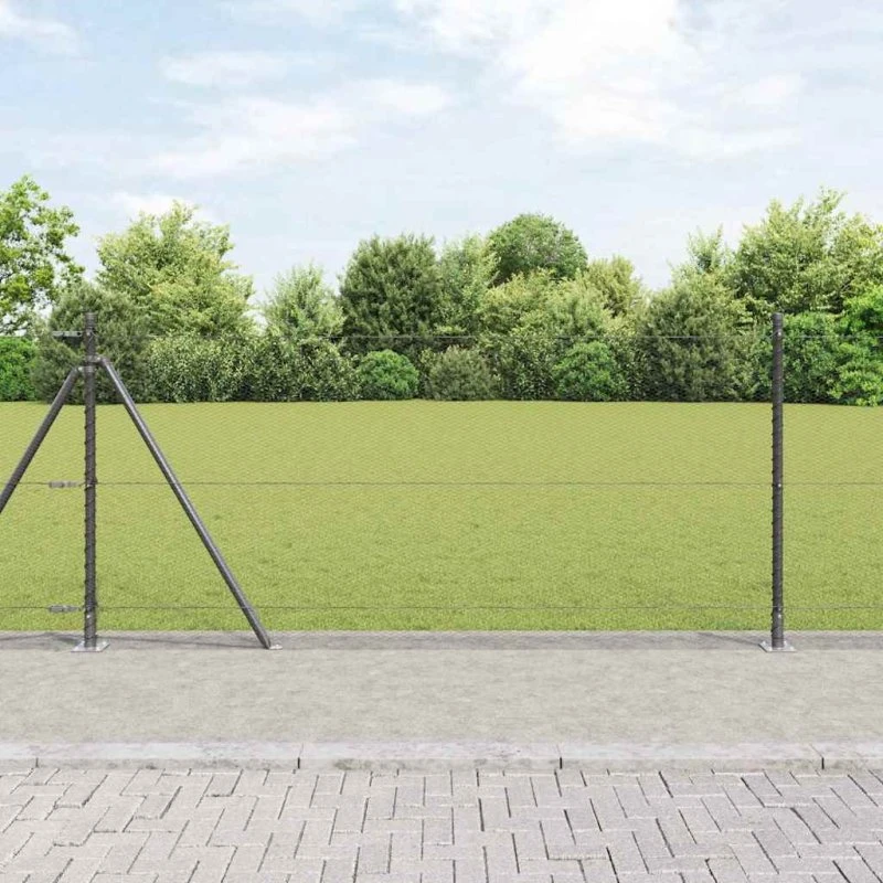 vidaXL Hegnspæl Grå 0,8 x 10 m PVC-belagt stål