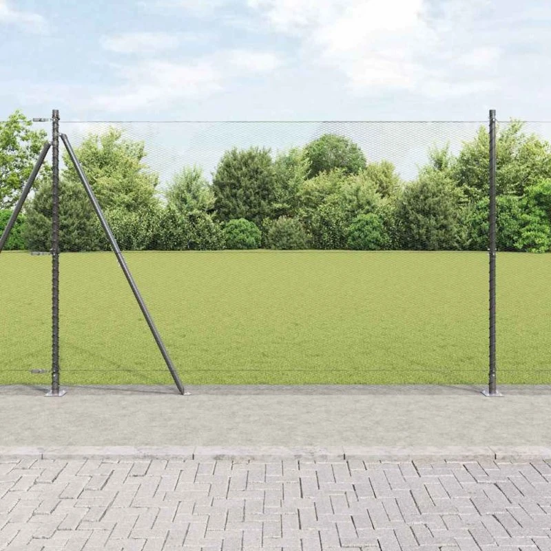 vidaXL Hegnspæl Grå 1,4 x 50 m PVC-belagt stål