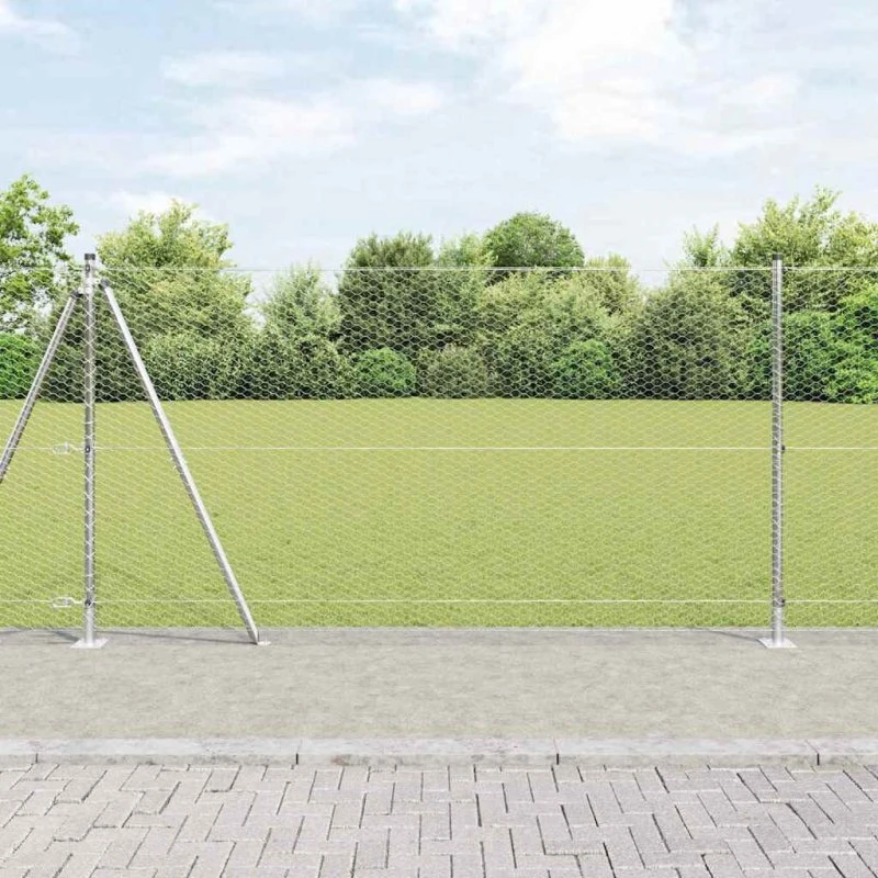 vidaXL Hegnspæl Sølv 1,2 x 100 m PVC-belagt stål