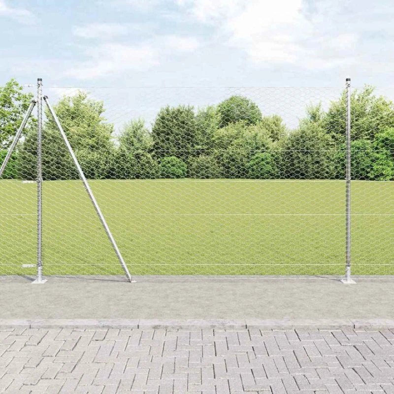 vidaXL Hegnspæl Sølv 1,4 x 100 m PVC-belagt stål