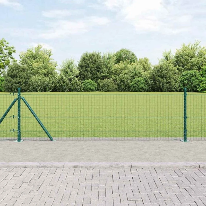 vidaXL Hegnspæl Grøn 0,6 x 10 m Stål
