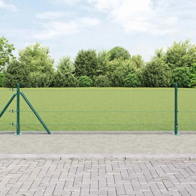 vidaXL Hegnspæl Grøn 0,5 x 25 m Stål