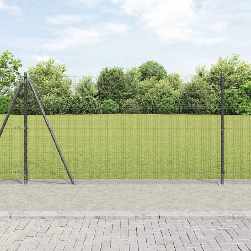 vidaXL Hegnspæl Grå 1,2 x 10 m Stål