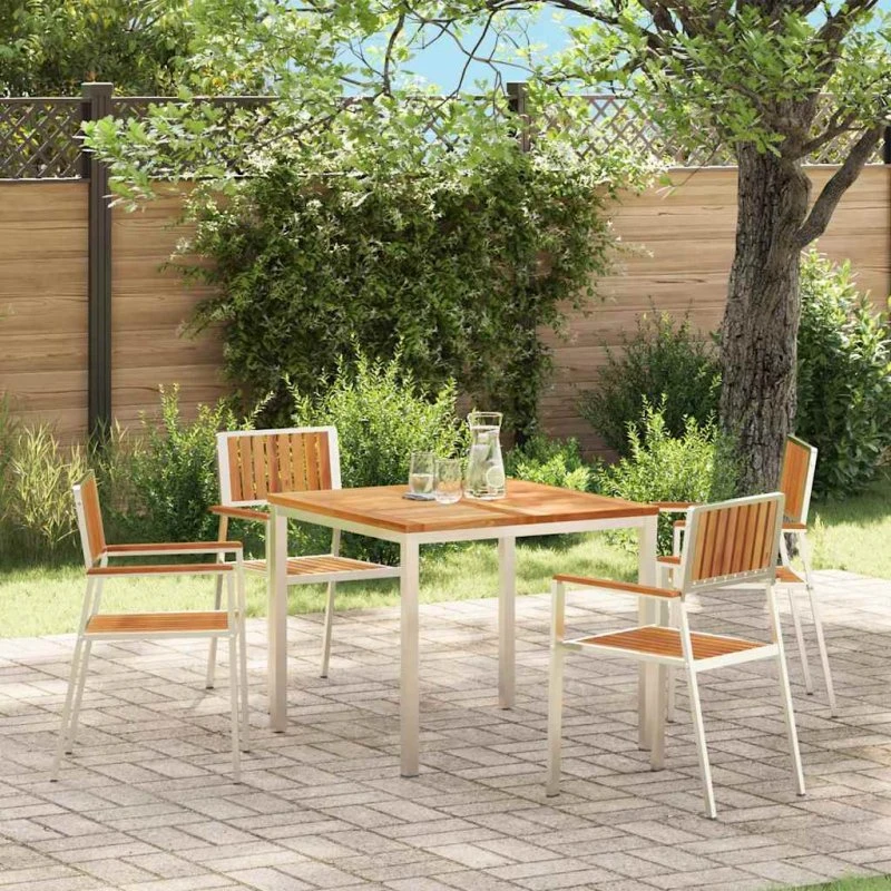 vidaXL Have Stol 4 stk Brun Massiv Teaktræ 56 x 54,5 x 87 cm