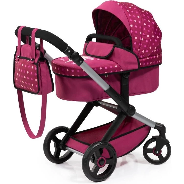 Bayer Design Xeo Dukkevogn - Pink med prikker