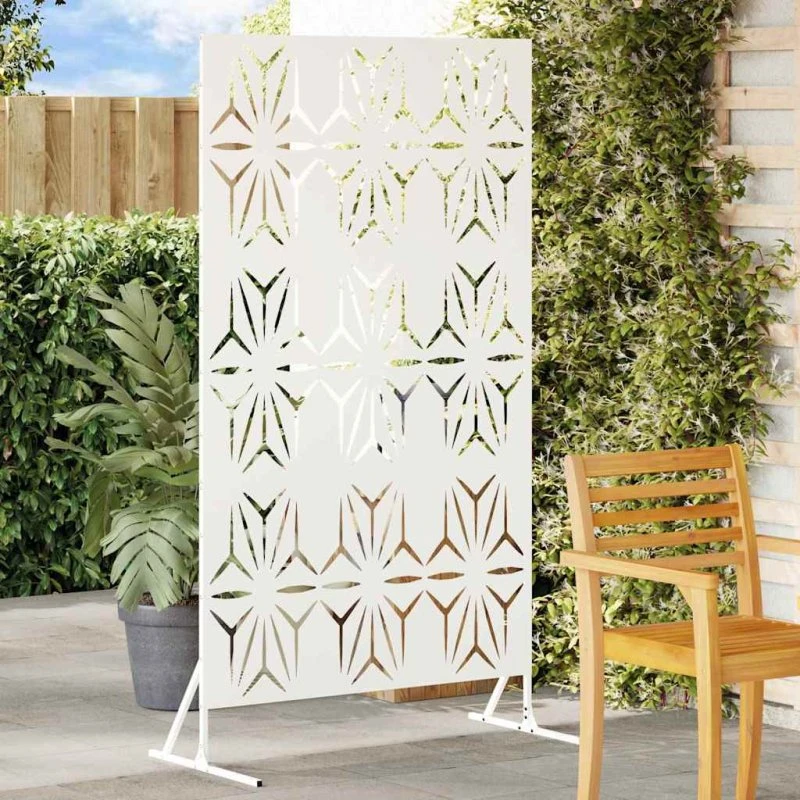 vidaXL Privatlivsskærm Hvid 100 x 50 x 180 cm Stål