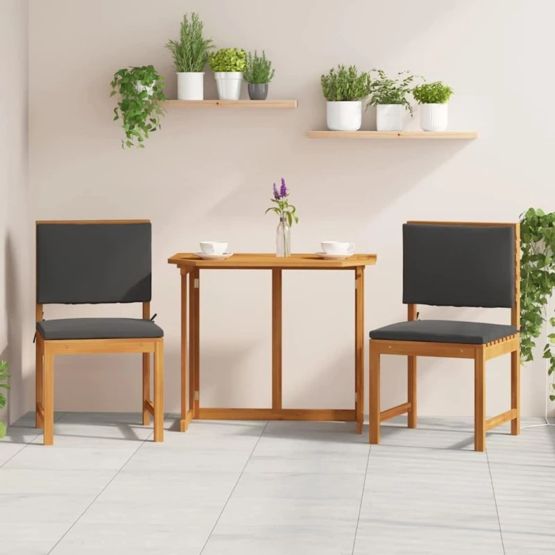 vidaXL Have Stol 2 stk Brun Massivt Akacietræ 50 x 50 x 91 cm