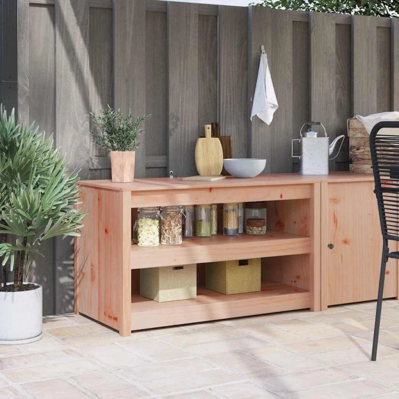 vidaXL Køkkenskab MEPPEL Brun 106 x 55 x 64 cm Massivt fyrretræ