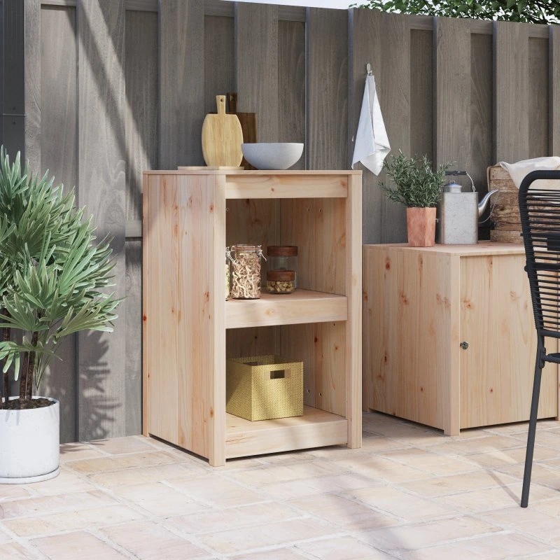 vidaXL Køkkenskab MEPPEL Brun 55x55x92 cm Massivt fyrretræ