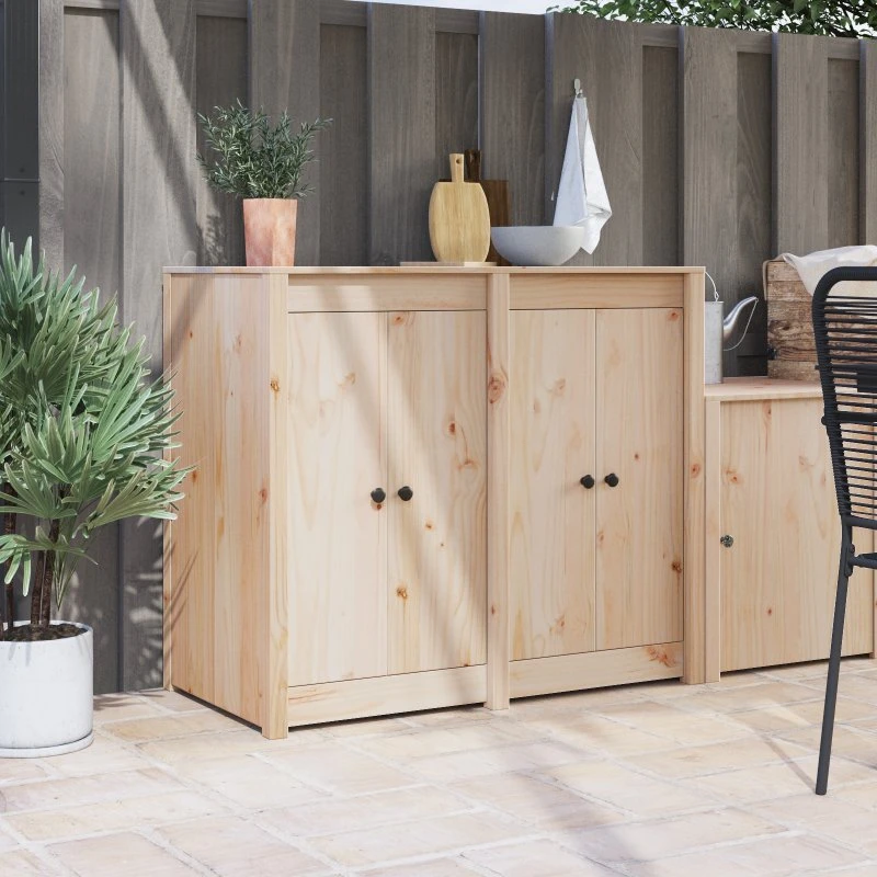 vidaXL Køkkendør 2 stk Creme 50 x 9 x 82 cm Massivt fyrretræ