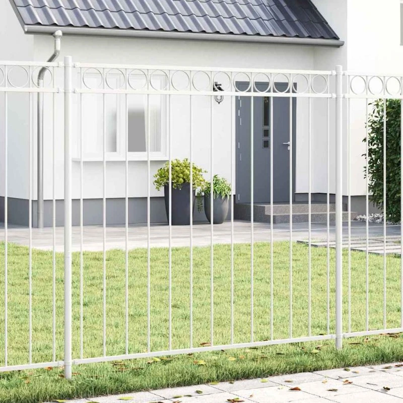vidaXL Element til hegn ASSEN Hvid 170 x 200 cm Stål
