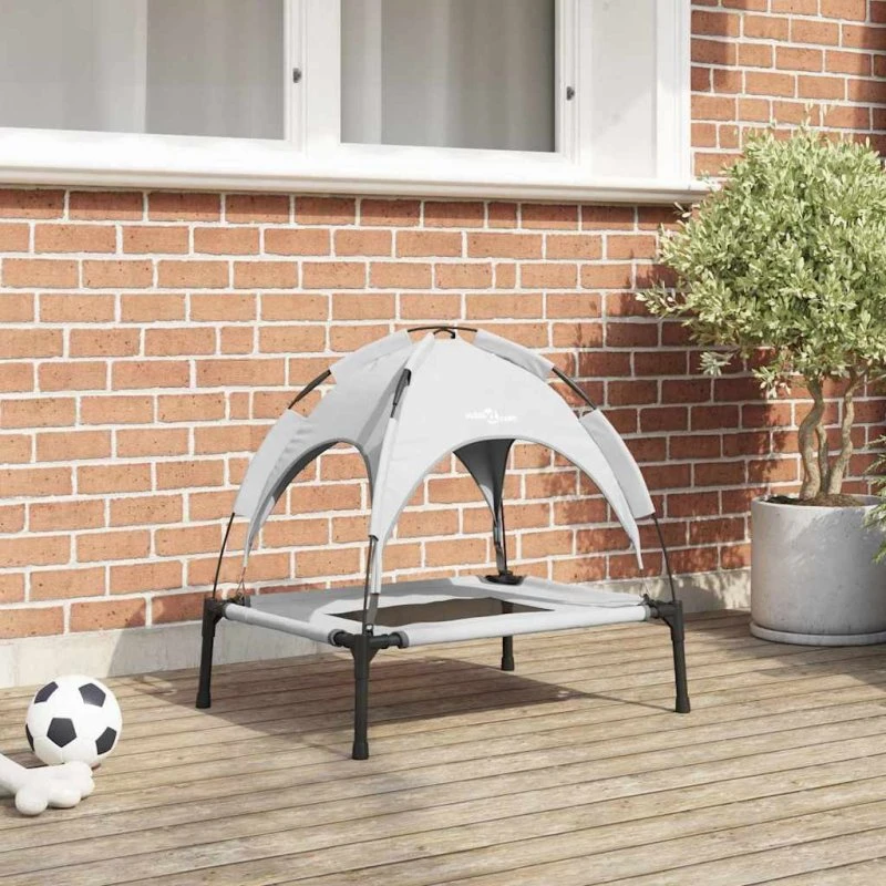 vidaXL Hundeseng Sølvgrå 62 x 48 x 61 cm Stål