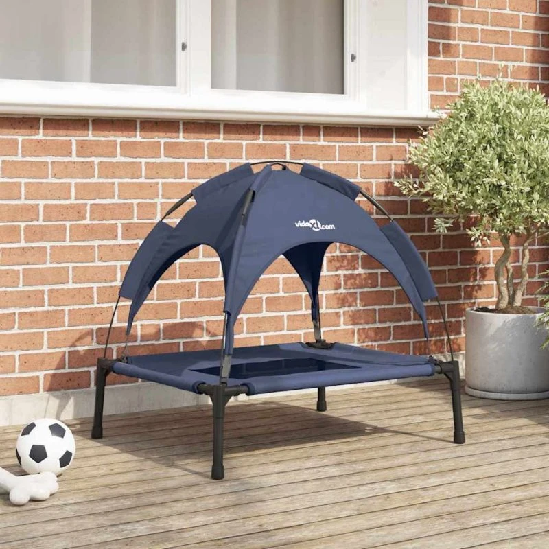 vidaXL Hundeseng Mørkeblå 76 x 62 x 70,5 cm Stål