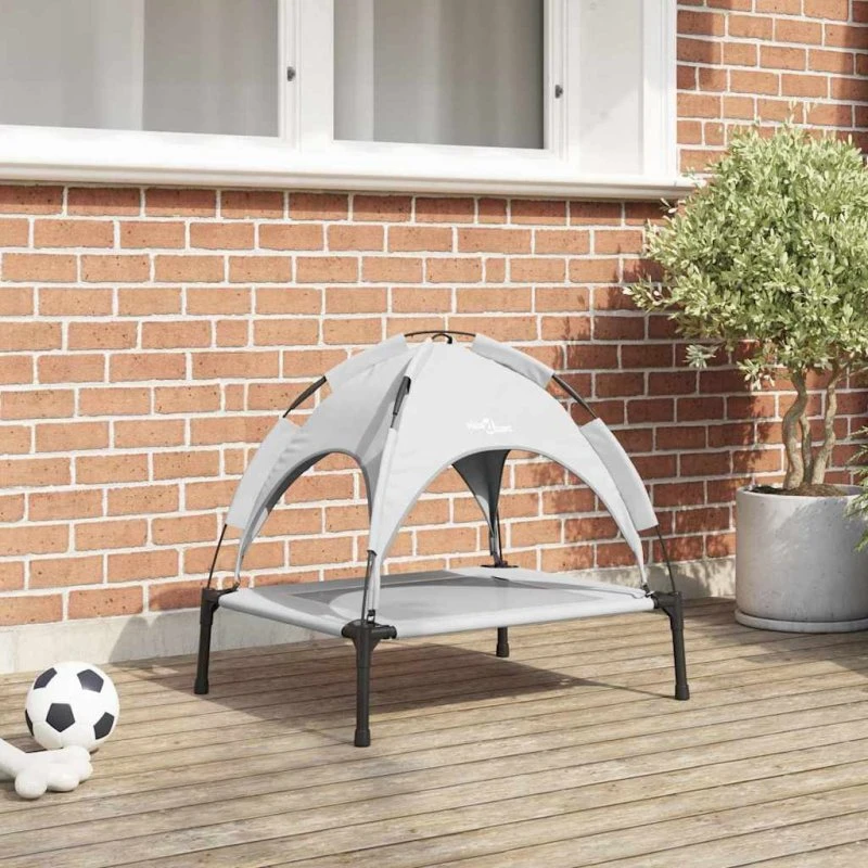 vidaXL Hundeseng Sølvgrå 63 x 49,5 x 60 cm Stål