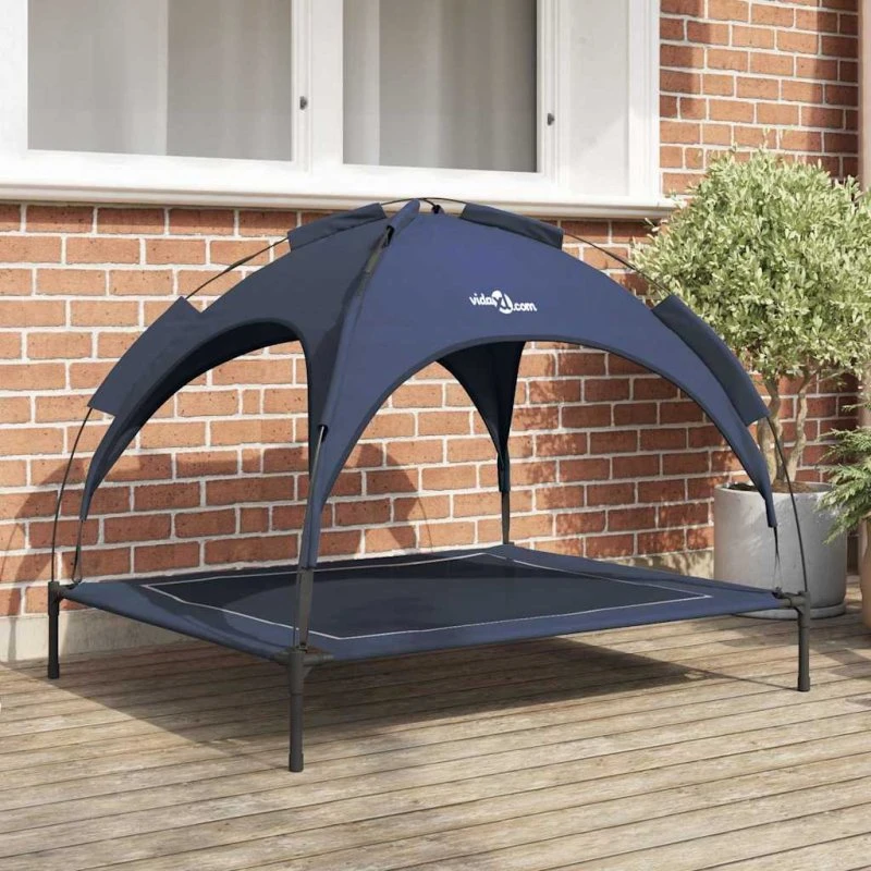 vidaXL Hundeseng Mørkeblå 104 x 86 x 84,5 cm Stål