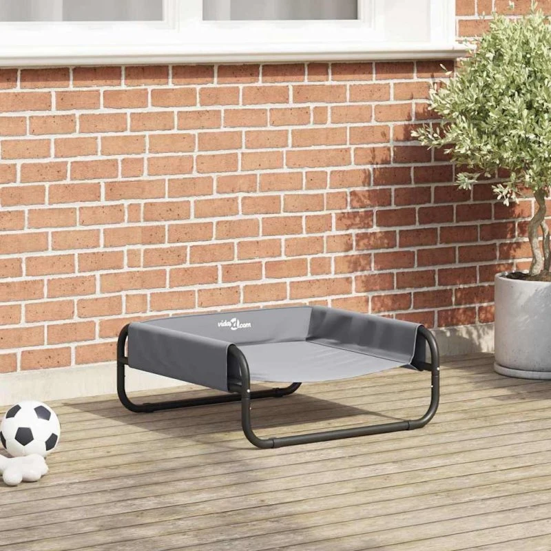 vidaXL Hundeseng Lysegrå 57 x 57 x 24 cm Stål