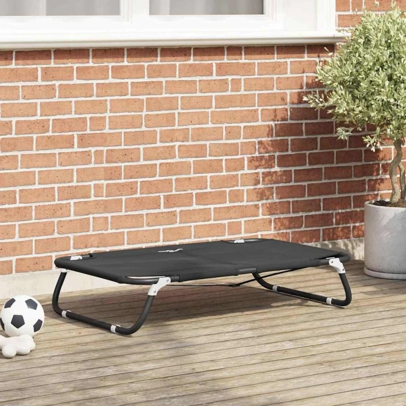 vidaXL Hundeseng Sort 90 x 55 x 18 cm med Stålramme