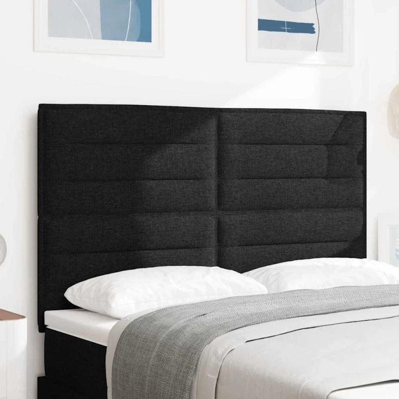 vidaXL Hovedgærde Sort 160 cm Stof