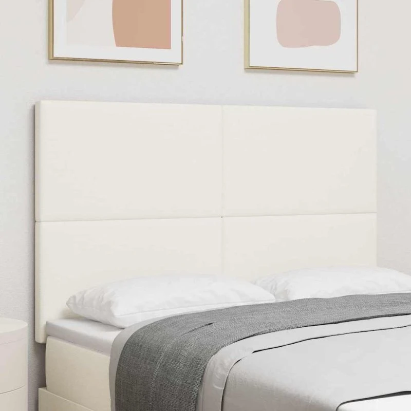 vidaXL Hovedgærde Creme 160 cm, Velourstof, Højdejusterbart