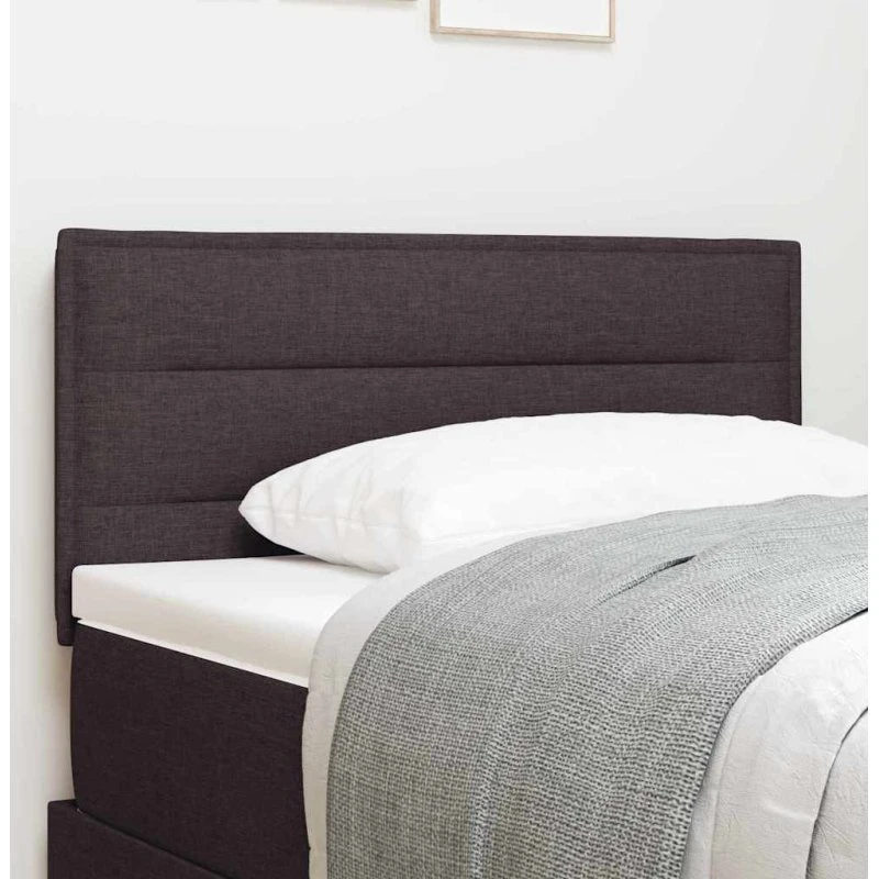 vidaXL LED-sengegavl Mørk Brun 90 cm Stof