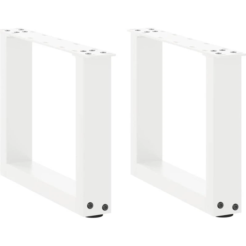 vidaXL U-formet sofabordsben 2 stk. hvid 30x(30-31) cm stål