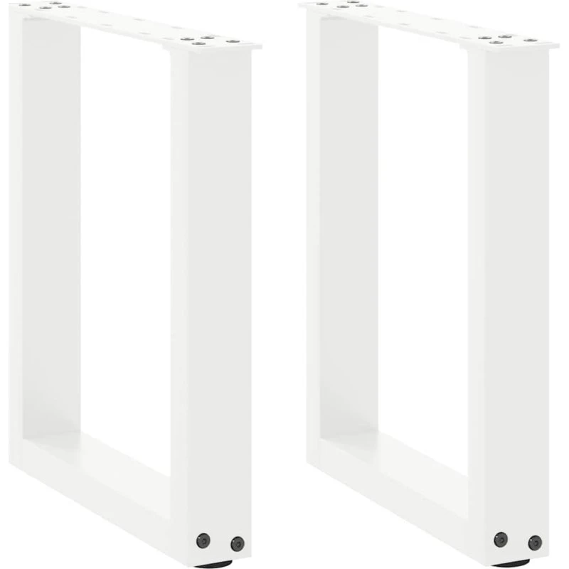 vidaXL U-formet sofabordsben 2 stk. hvid 28 x (42-43) cm stål