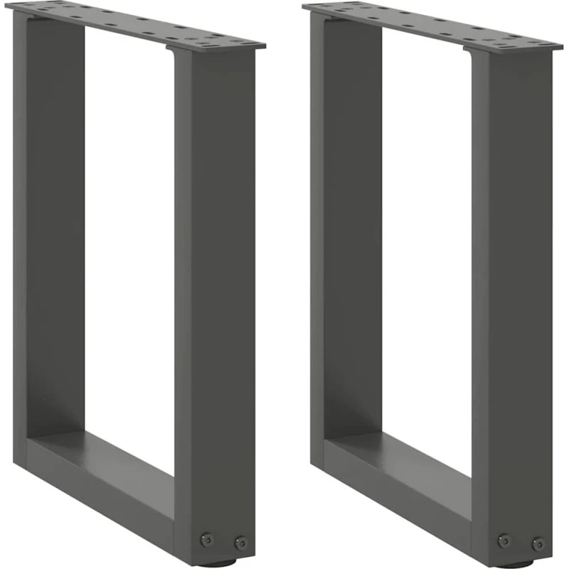 vidaXL sofabordsben U-formet 2 stk. antracit 28 x (42-43) cm stål