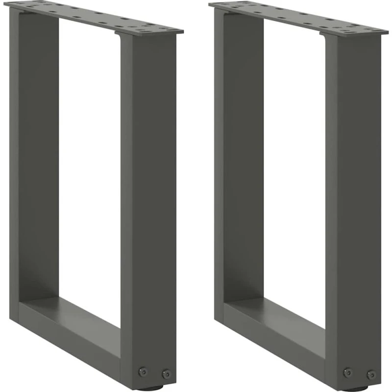 vidaXL sofabordsben U-formet 2 stk. antracit 38 x (42-43) cm stål