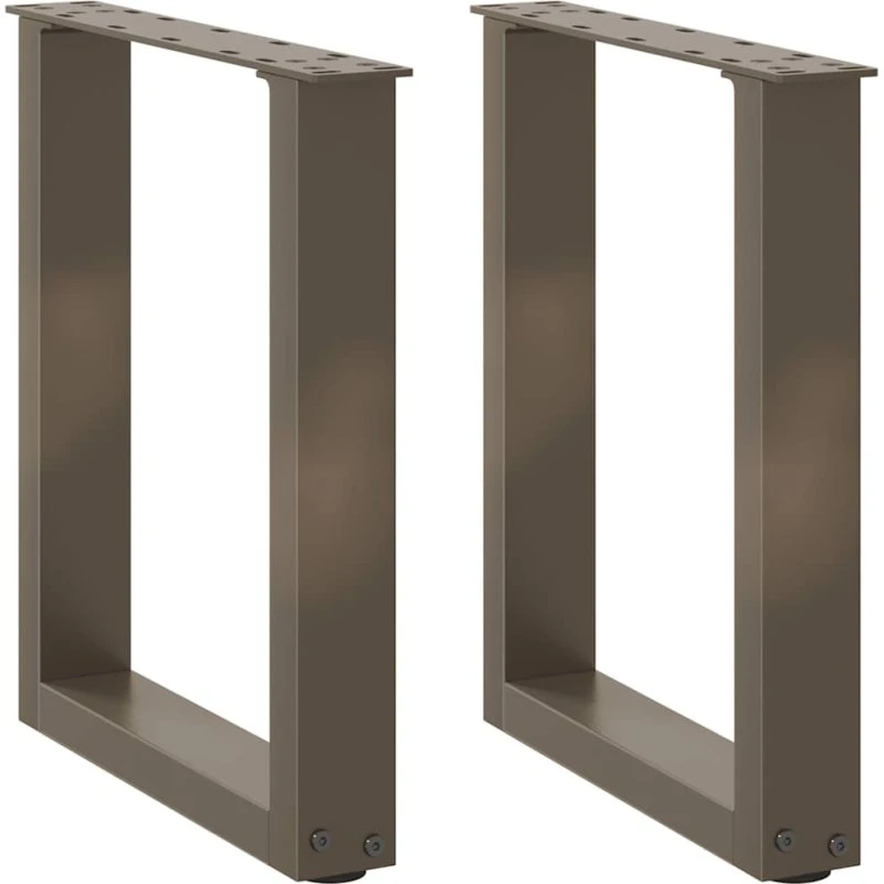 vidaXL U-Formet Sofabordsben 2 stk. Naturstål 38 x (42-43) cm