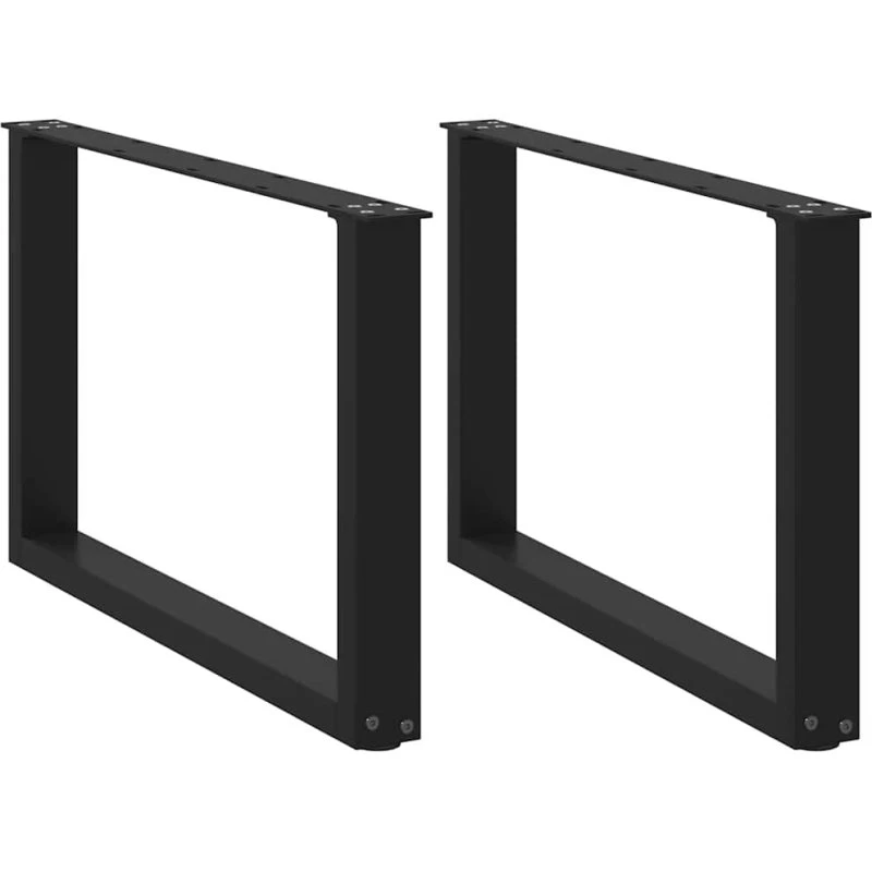 vidaXL sofabordsben U-formet 2 stk. sort 70 x (42-43) cm stål