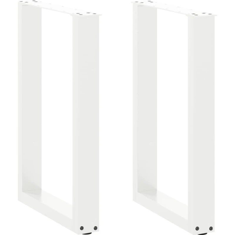 vidaXL U-formet spisebordsben 2 stk. hvid 50x(72-73) cm stål