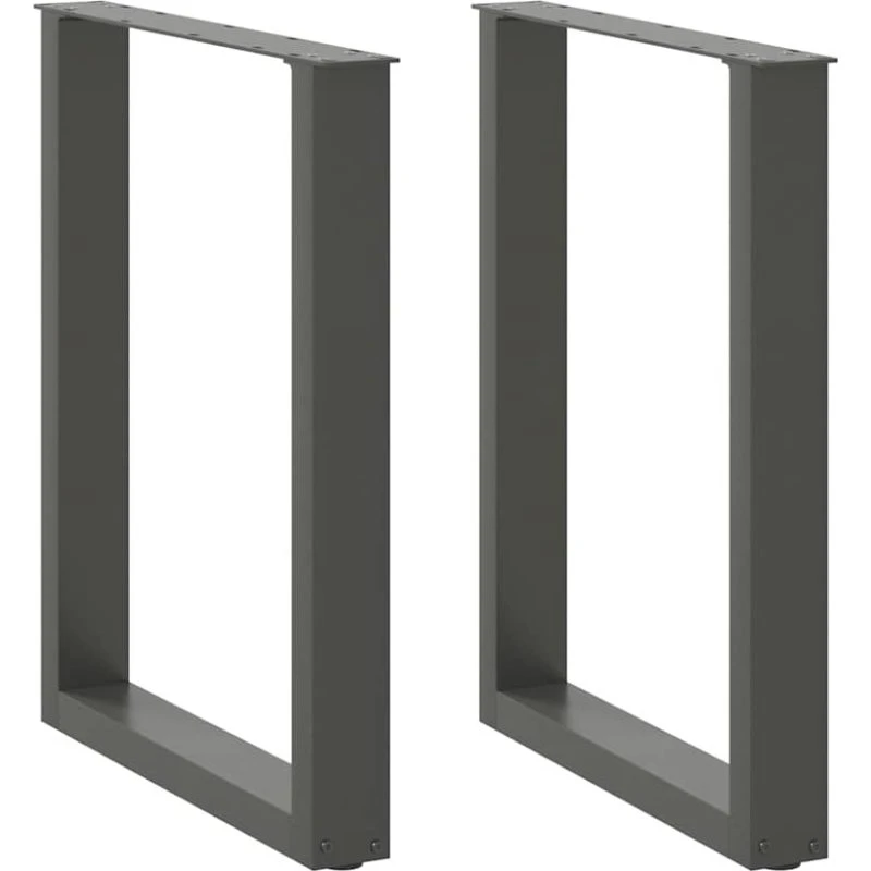 vidaXL spisebordsben U-formet 2 stk. antracit 60 x (72-73) cm stål
