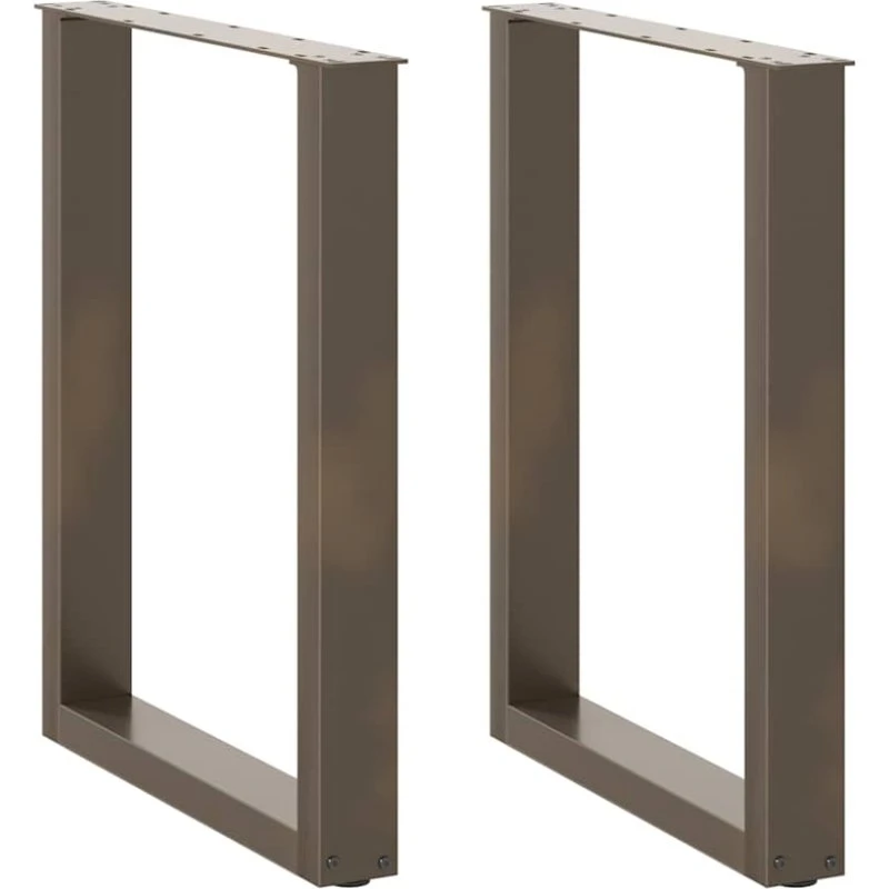 vidaXL U-formet spisebordsben 2 stk. naturstål 60 x (72-73) cm