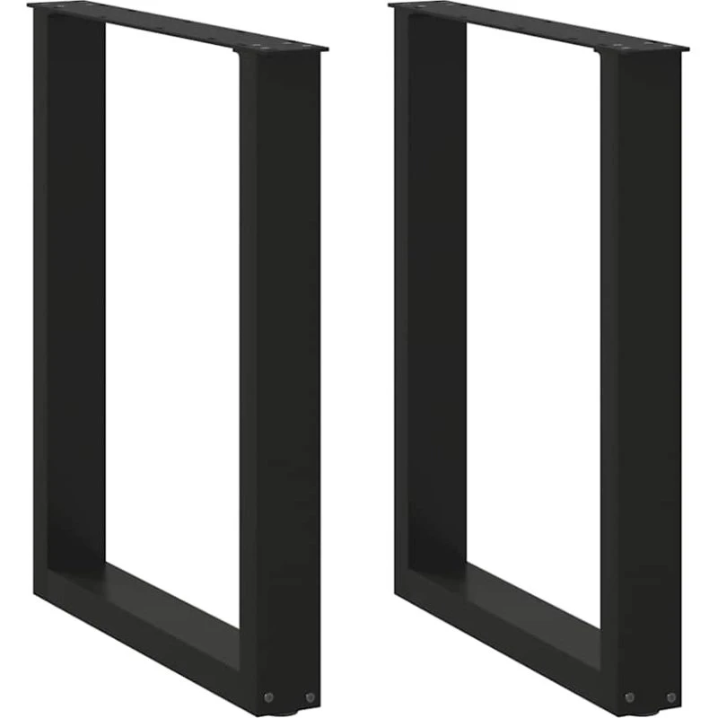 vidaXL U-formet spisebordsben 2 stk. sort 70 x (72-73) cm stål