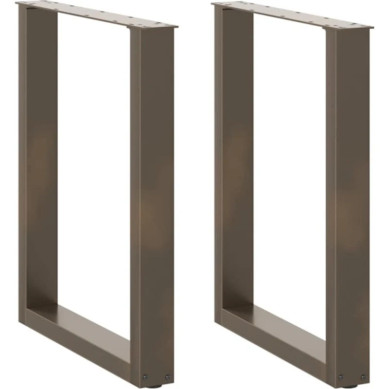 vidaXL U-formet spisebordsben 2 stk. naturstål 70x(72-73) cm