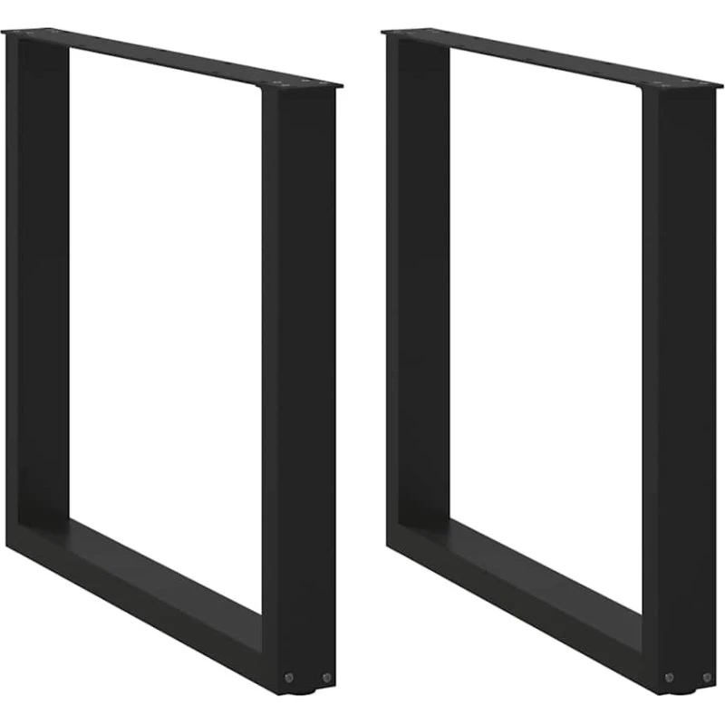 vidaXL U-formet spisebordsben 2 stk. sort 90 x (72-73) cm stål