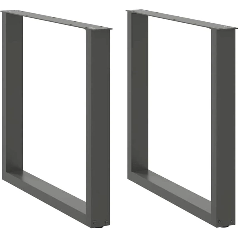 vidaXL U-formet spisebordsben 2 stk. antracit 90x(72-73) cm stål