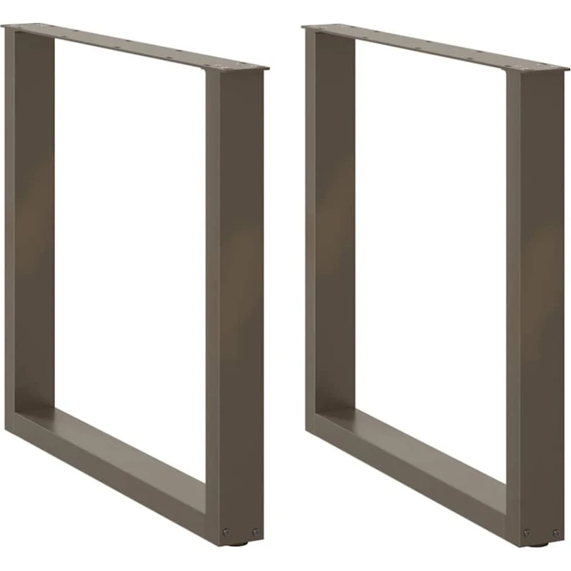 vidaXL U-formet spisebordsben 2 stk. naturstål 90 x (72-73) cm